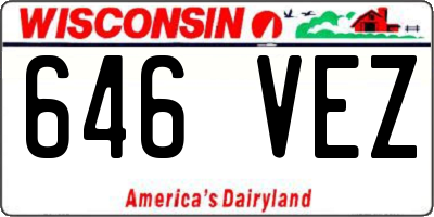 WI license plate 646VEZ