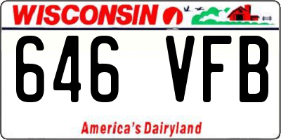 WI license plate 646VFB