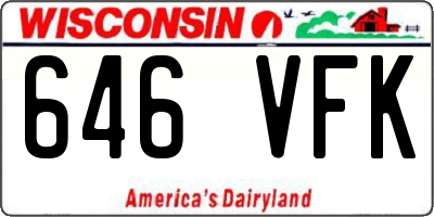 WI license plate 646VFK