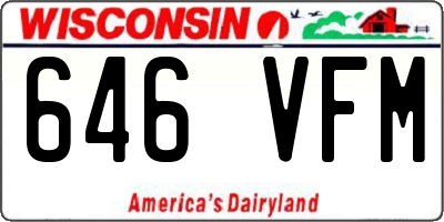WI license plate 646VFM