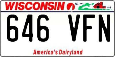 WI license plate 646VFN