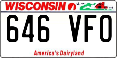 WI license plate 646VFO