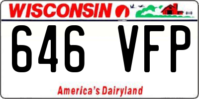WI license plate 646VFP