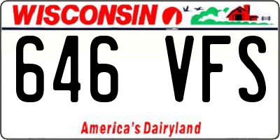 WI license plate 646VFS