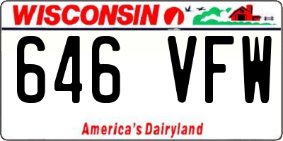 WI license plate 646VFW