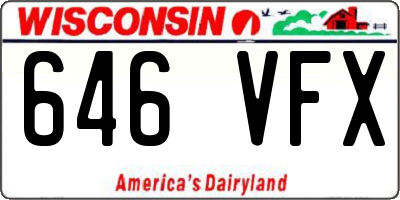 WI license plate 646VFX