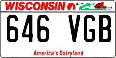 WI license plate 646VGB