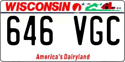 WI license plate 646VGC