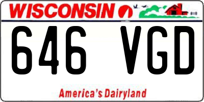 WI license plate 646VGD