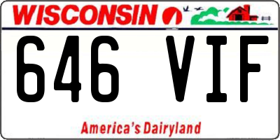 WI license plate 646VIF