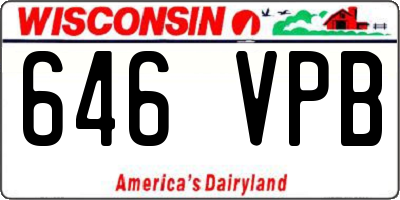 WI license plate 646VPB