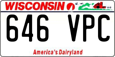WI license plate 646VPC