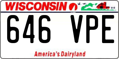 WI license plate 646VPE