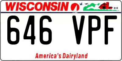 WI license plate 646VPF