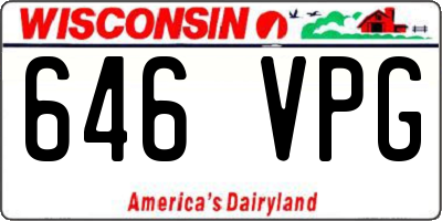 WI license plate 646VPG