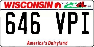 WI license plate 646VPI