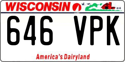 WI license plate 646VPK