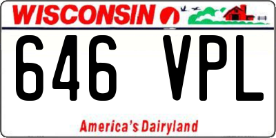 WI license plate 646VPL
