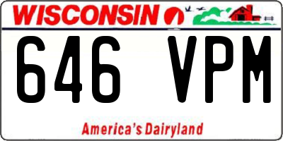 WI license plate 646VPM