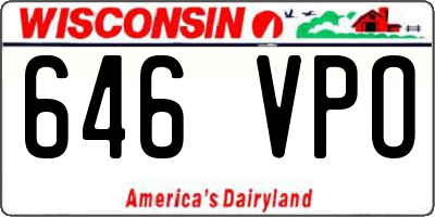 WI license plate 646VPO
