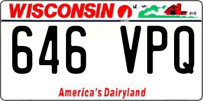 WI license plate 646VPQ