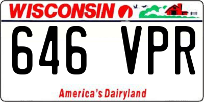 WI license plate 646VPR