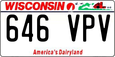 WI license plate 646VPV