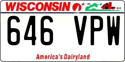 WI license plate 646VPW
