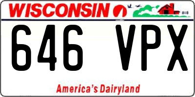 WI license plate 646VPX