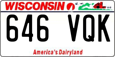 WI license plate 646VQK