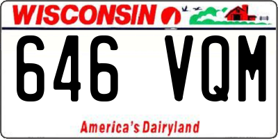 WI license plate 646VQM