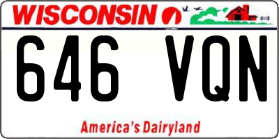 WI license plate 646VQN