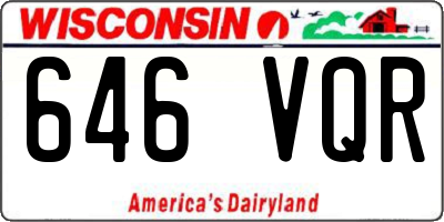 WI license plate 646VQR