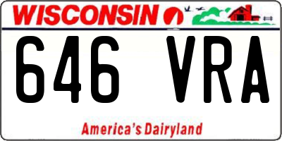WI license plate 646VRA