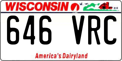 WI license plate 646VRC