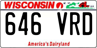 WI license plate 646VRD