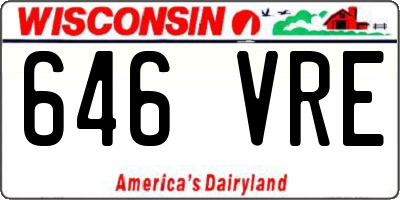 WI license plate 646VRE