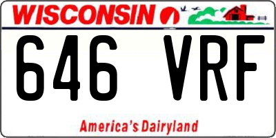 WI license plate 646VRF