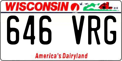 WI license plate 646VRG