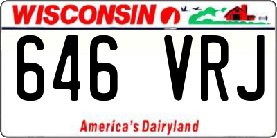 WI license plate 646VRJ