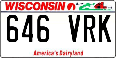 WI license plate 646VRK