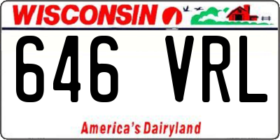 WI license plate 646VRL