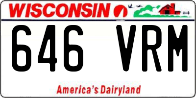 WI license plate 646VRM