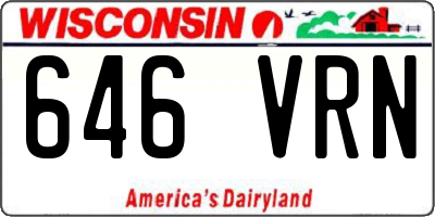 WI license plate 646VRN
