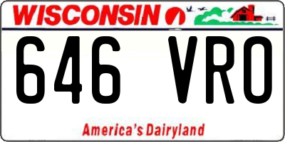 WI license plate 646VRO