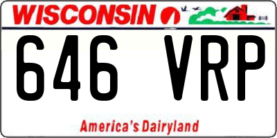 WI license plate 646VRP