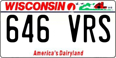 WI license plate 646VRS