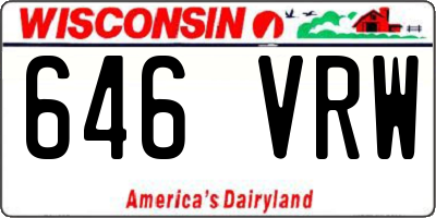 WI license plate 646VRW
