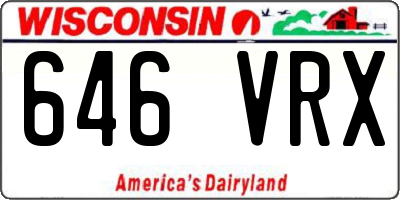 WI license plate 646VRX
