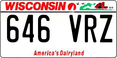 WI license plate 646VRZ